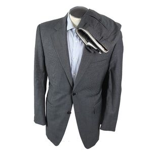 CANALI 2 piece SUPER 120 grey herringbone suit 40R